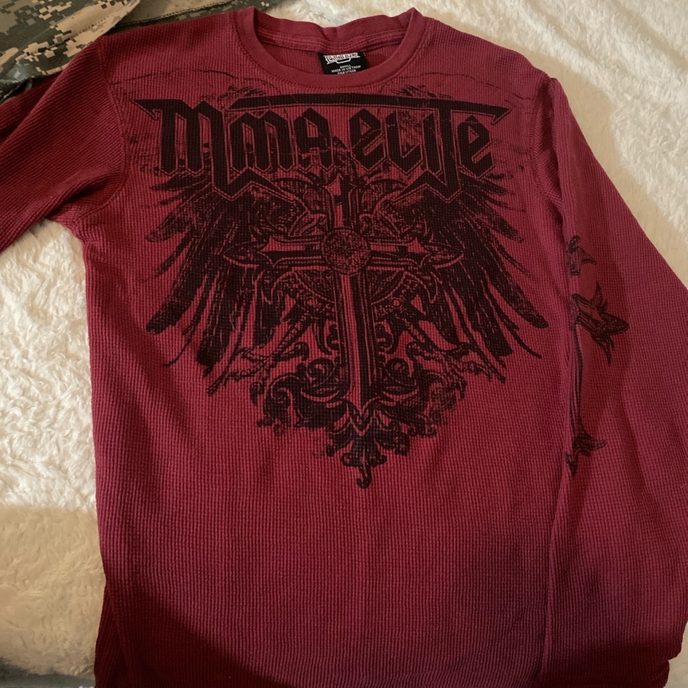MMA Elite Small Red Thermal Longsleeve